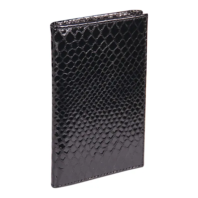 clairefontaine-dokumentenmappe-kartenetui-leder-10x15x1-5-cm-schwarz-python image 1