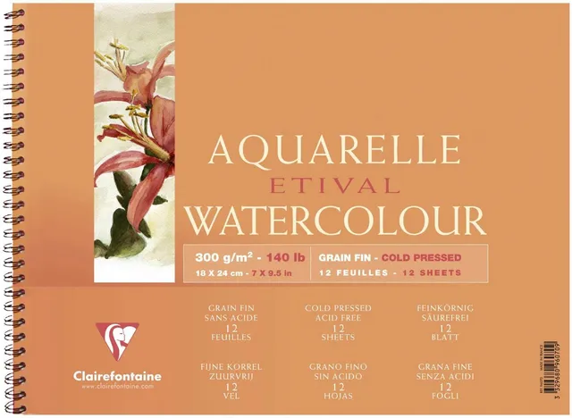 clairefontaine-96070c-malblock-etival-aquarellpapier-12-x-18-cm-300-g-12-blatt-w image 1