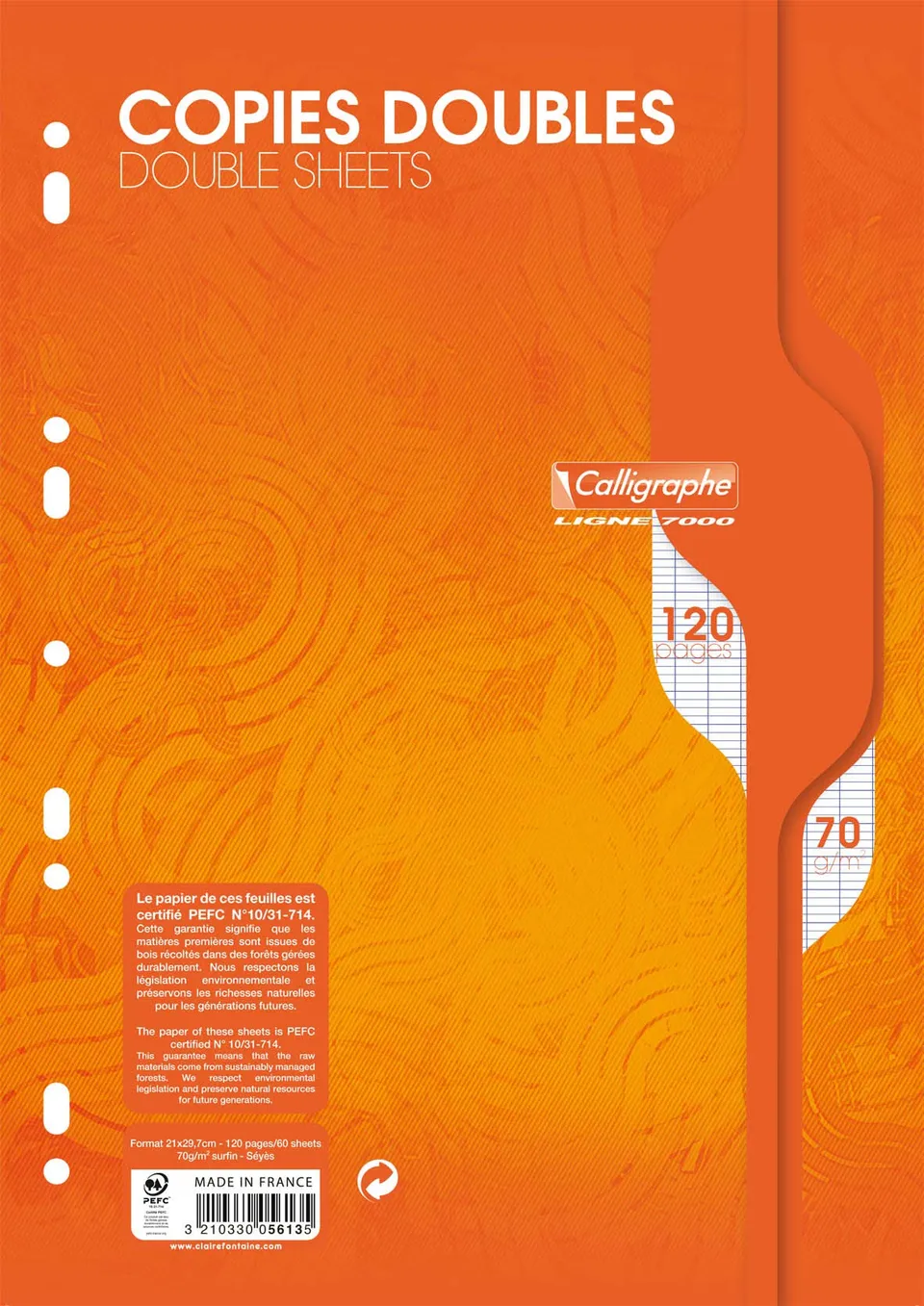 clairefontaine-calligraphe-kanzleib-gen-din-a4-60-blatt-70g-franz-sische-lineatu image 1