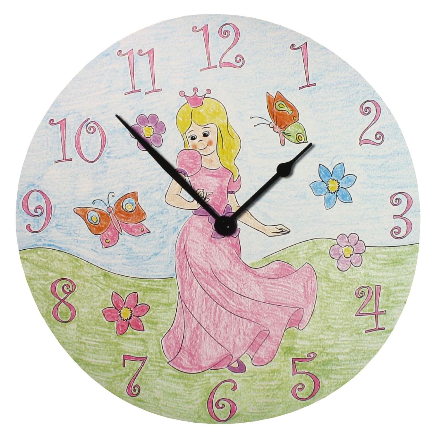 ursus-ausmal-uhr-prinzessin-wanduhr-25-cm-zum-ausmalen image 2