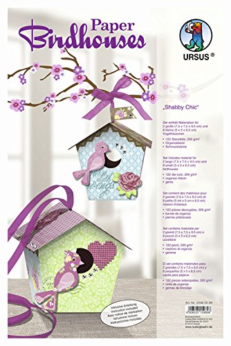ursus-22460099-paper-birdhouses-shabby-chic-bastelset-f-r-10-vogelh-uschen image 4