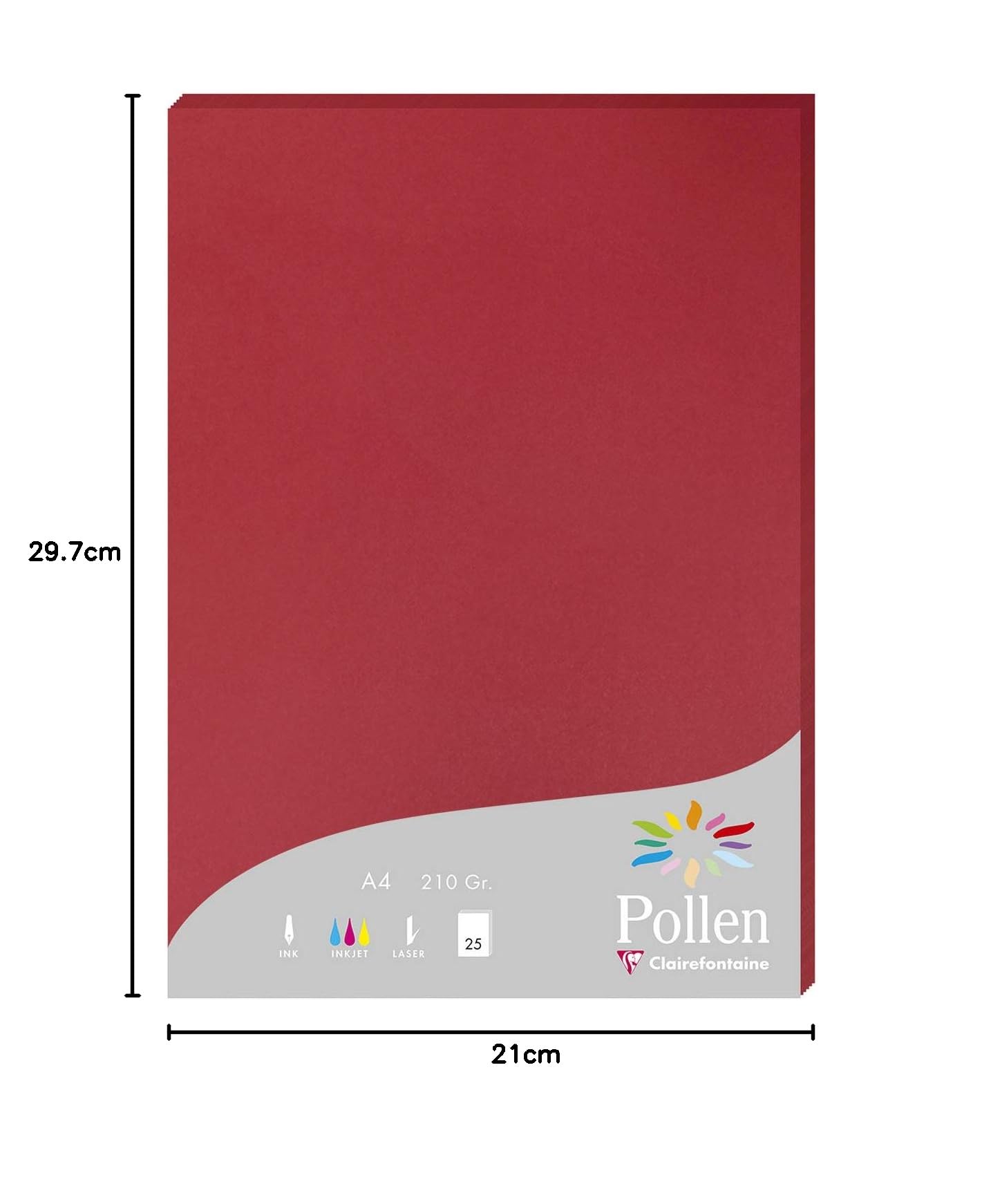 clairefontaine-pollen-24212c-karten-a4-210g-21x29-7-cm-kirschrot-25-st-ck image 6