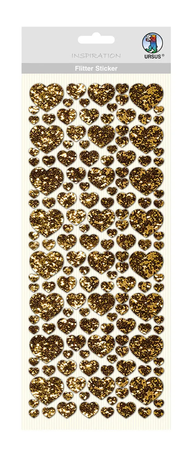 ursus-59490001-flitter-sticker-herz-gold-ca-12-x-29-cm-selbstklebende-herz-aufkl image 1