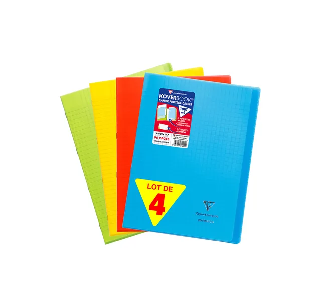 clairefontaine-koverbook-heft-set-a4-4x-48-blatt-seyes-90g-sortiert image 1