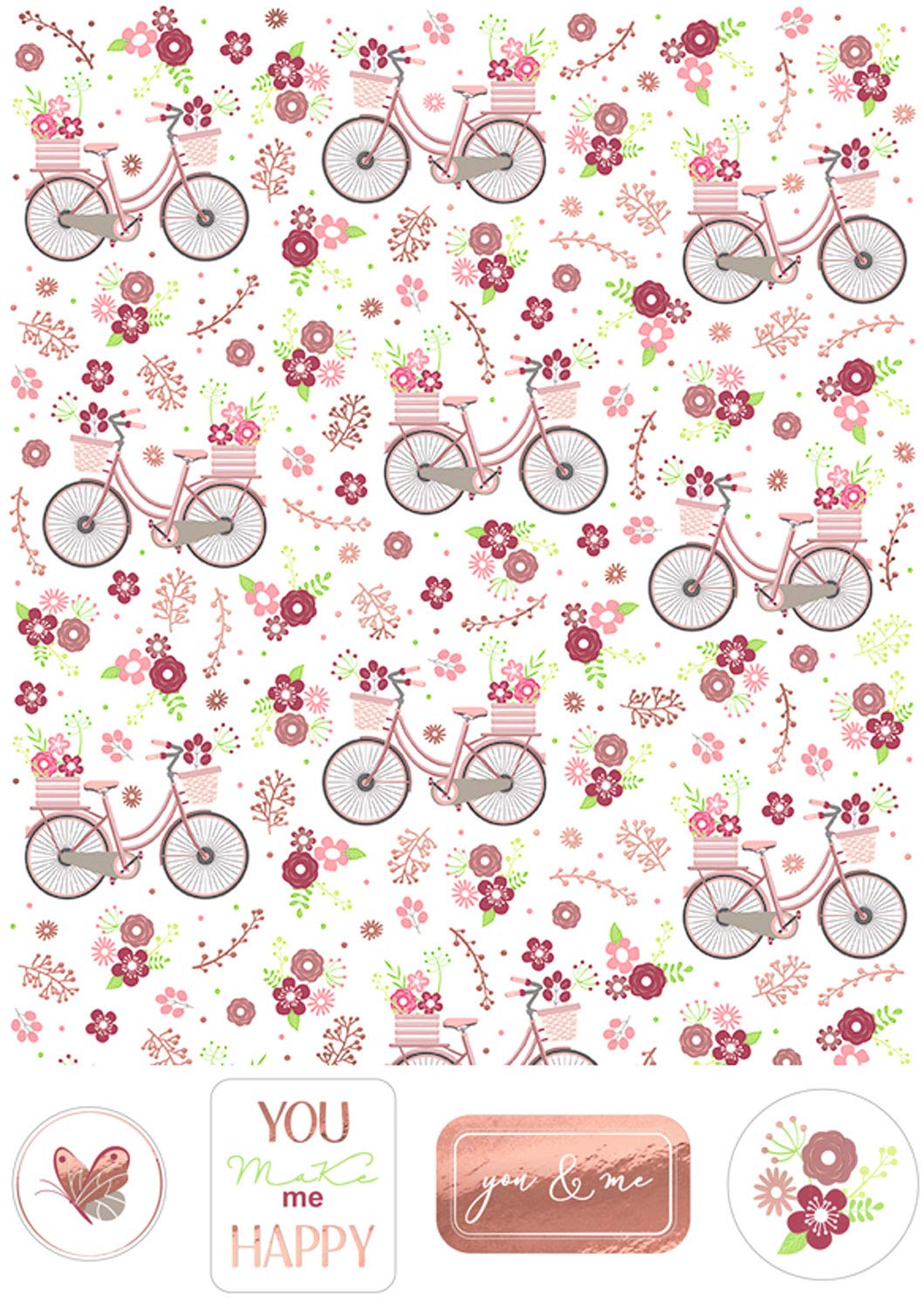 ursus-62454602f-designkarton-romance-din-a4-220-g-qm-5-blatt-20-sticker image 2
