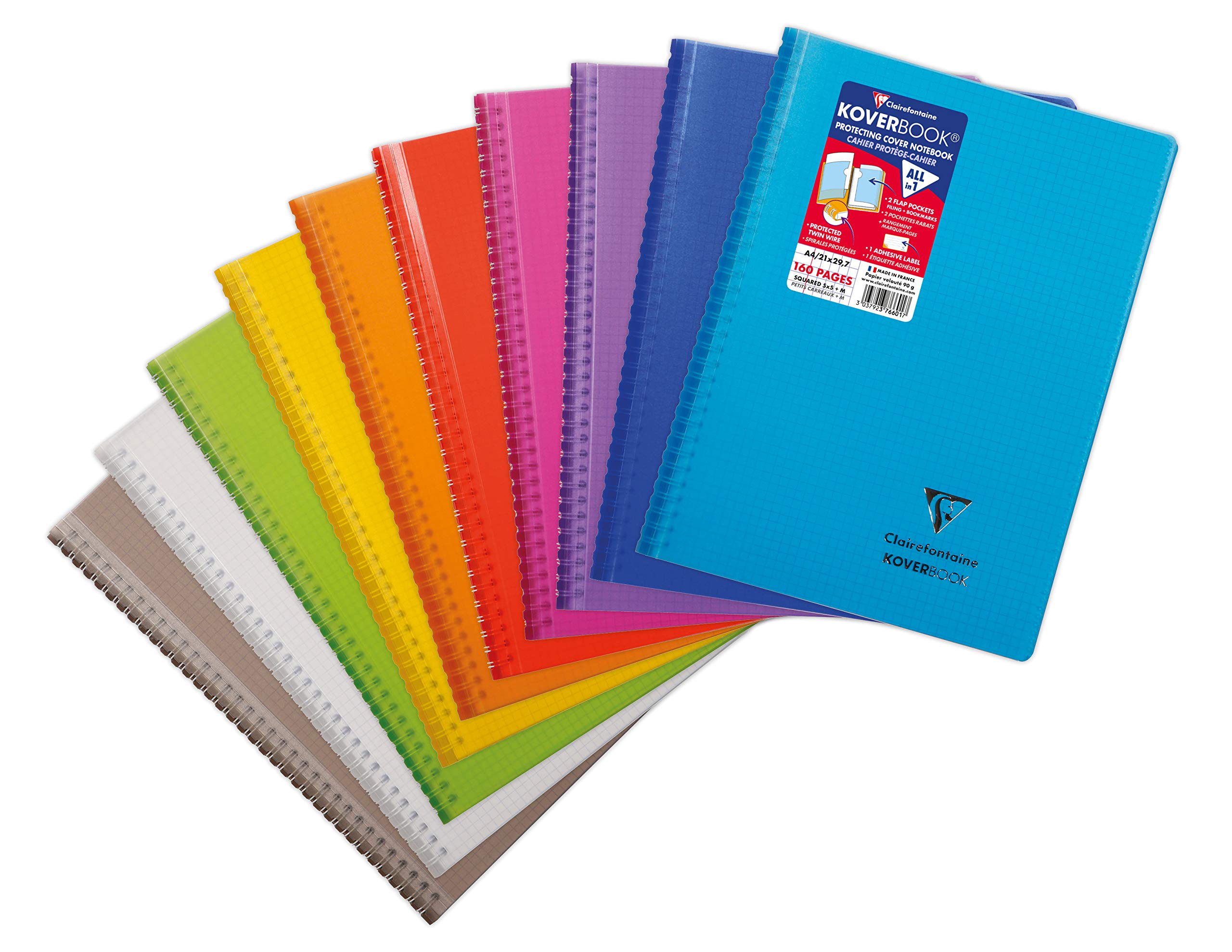 clairefontaine-koverbook-collegeblock-mit-spiralbindung-kariert-80-blatt-din-a4- image 1