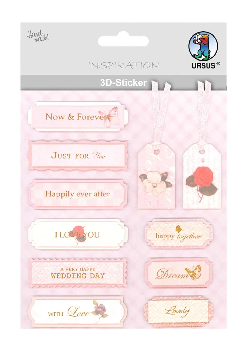 ursus-56420065-3d-sticker-hochzeit-motiv-65-selbstklebende-3d-aufkleber image 1
