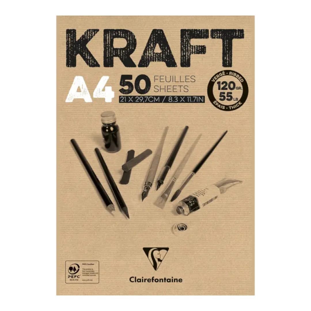 clairefontaine-96544c-kraftpapier-block-din-a5-14-8-x-21-cm-90-g-braun-100-blatt image 8