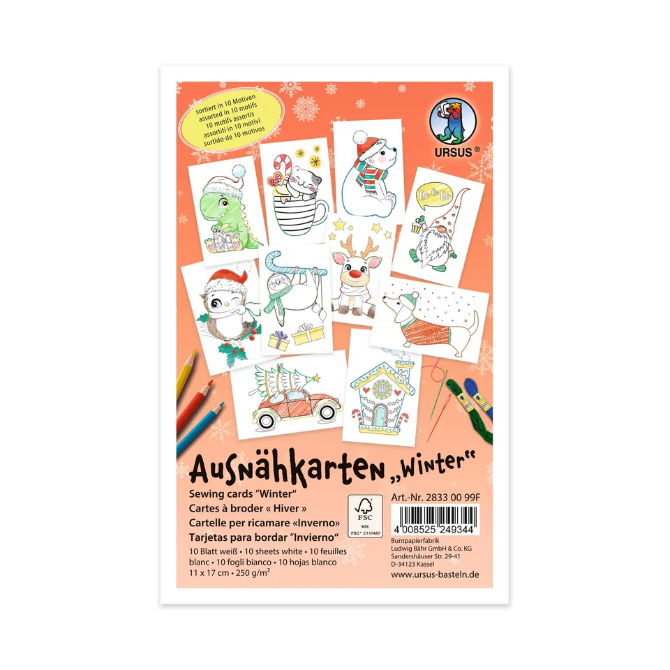 ursus-ausn-hkarten-winter-f-r-kinder-10-karten-11-x-17-cm-250-g-m image 1