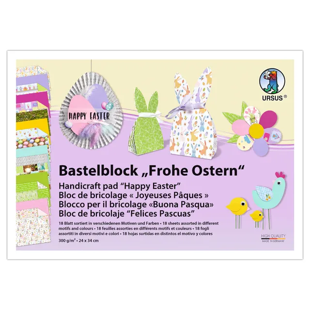 ursus-bastelblock-frohe-ostern-12930099-motiv-fotokarton-24-x-34-cm-18-blatt-300 image 1