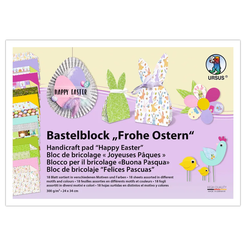 ursus-bastelblock-frohe-ostern-12930099-motiv-fotokarton-24-x-34-cm-18-blatt-300 image 1