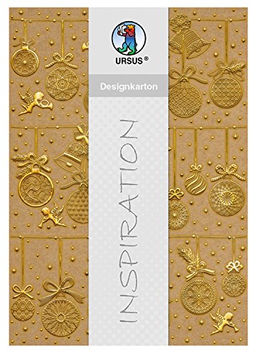 ursus-62254601f-designkarton-weihnachten-weihnachtskugeln-gold-din-a4-5-blatt-25 image 5