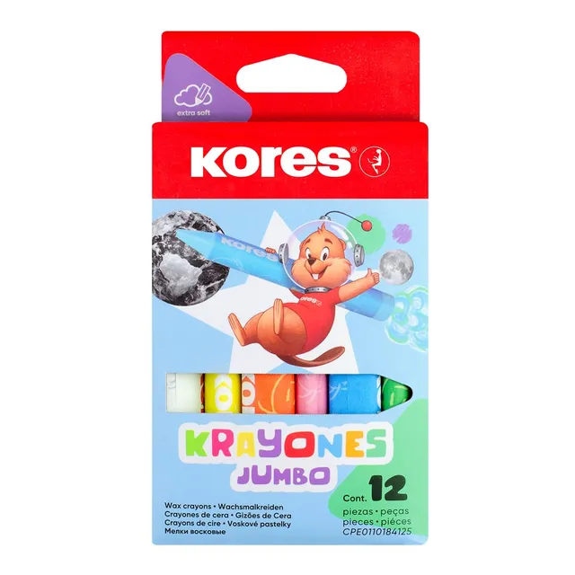 kores-krayones-wachsmalstifte-jumbo-dreikant-12-farben image 1