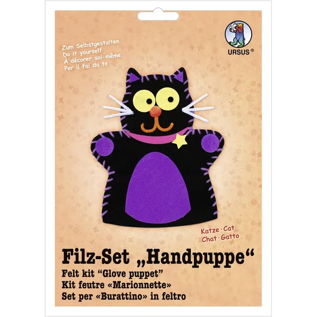 ursus-39560019-filzset-handpuppe-katze-ca-20-cm-zum-n-hen image 1