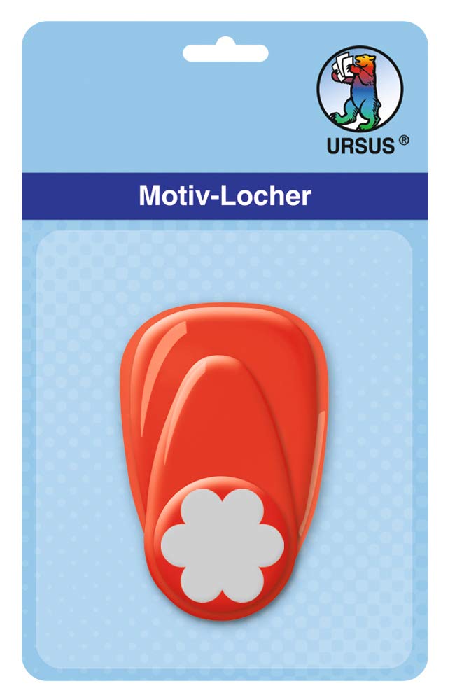 ursus-motivlocher-mit-hebel-blume-rot-klein-stanzmotiv-ca-16-mm-f-r-160-220-g-qm image 1