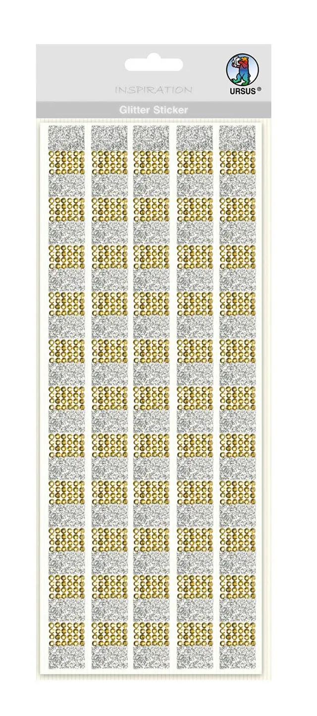 ursus-59460002-glitter-sticker-silber-gold-selbstklebende-schmuckstein-streifen image 1