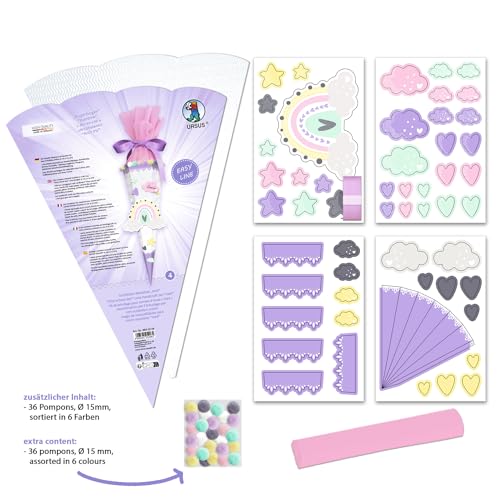 ursus-9890004-easy-line-mini-schult-ten-bastelset-regenbogen-lila-41-cm-6-eckig image 8