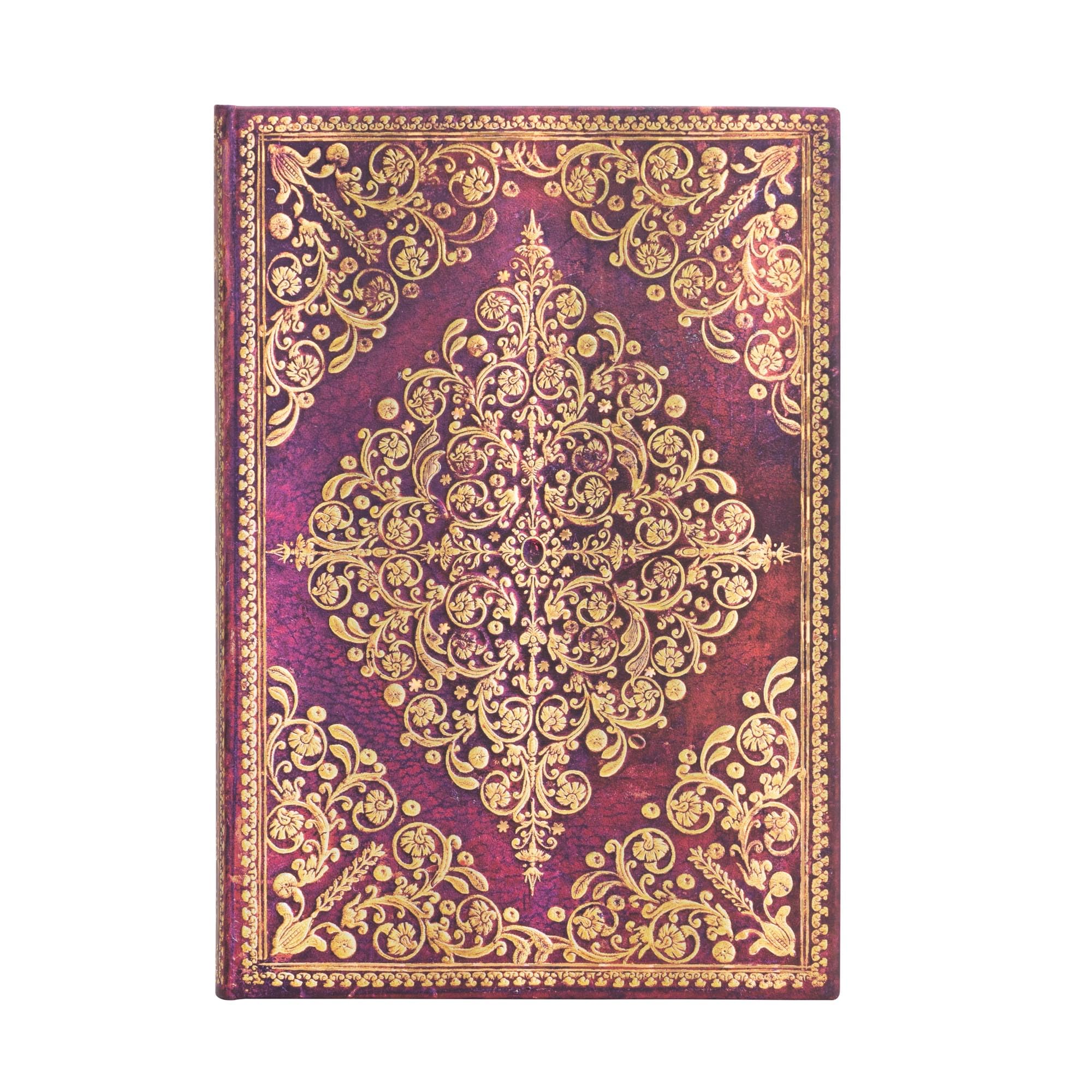 paperblanks-viola-diamond-rosette-midi-notizbuch-unliniert-hardcover-mit-elastik image 1