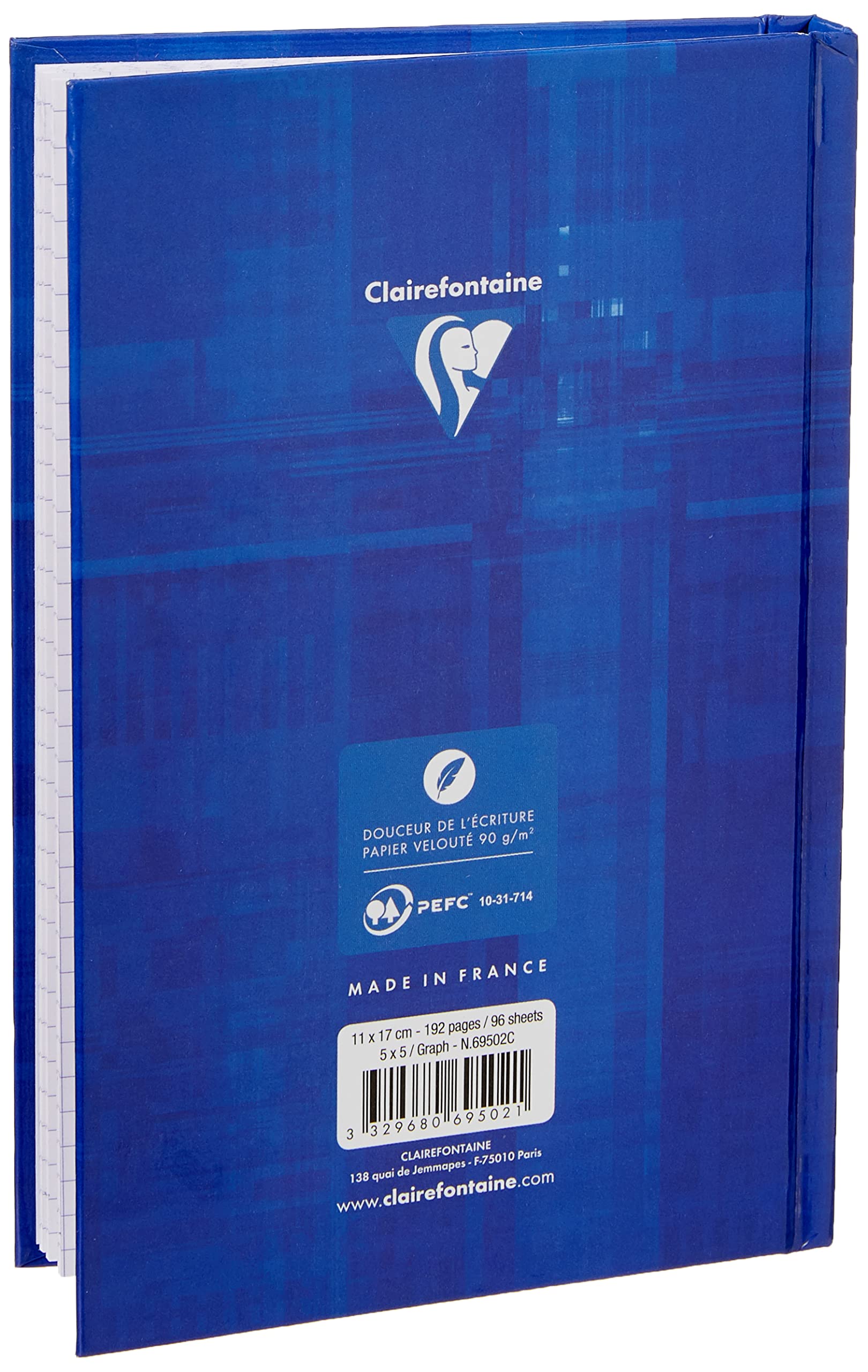 clairefontaine-69502c-kladde-hardcover-110-x-170-mm-96-blatt-kariert-90-g-farbig image 3