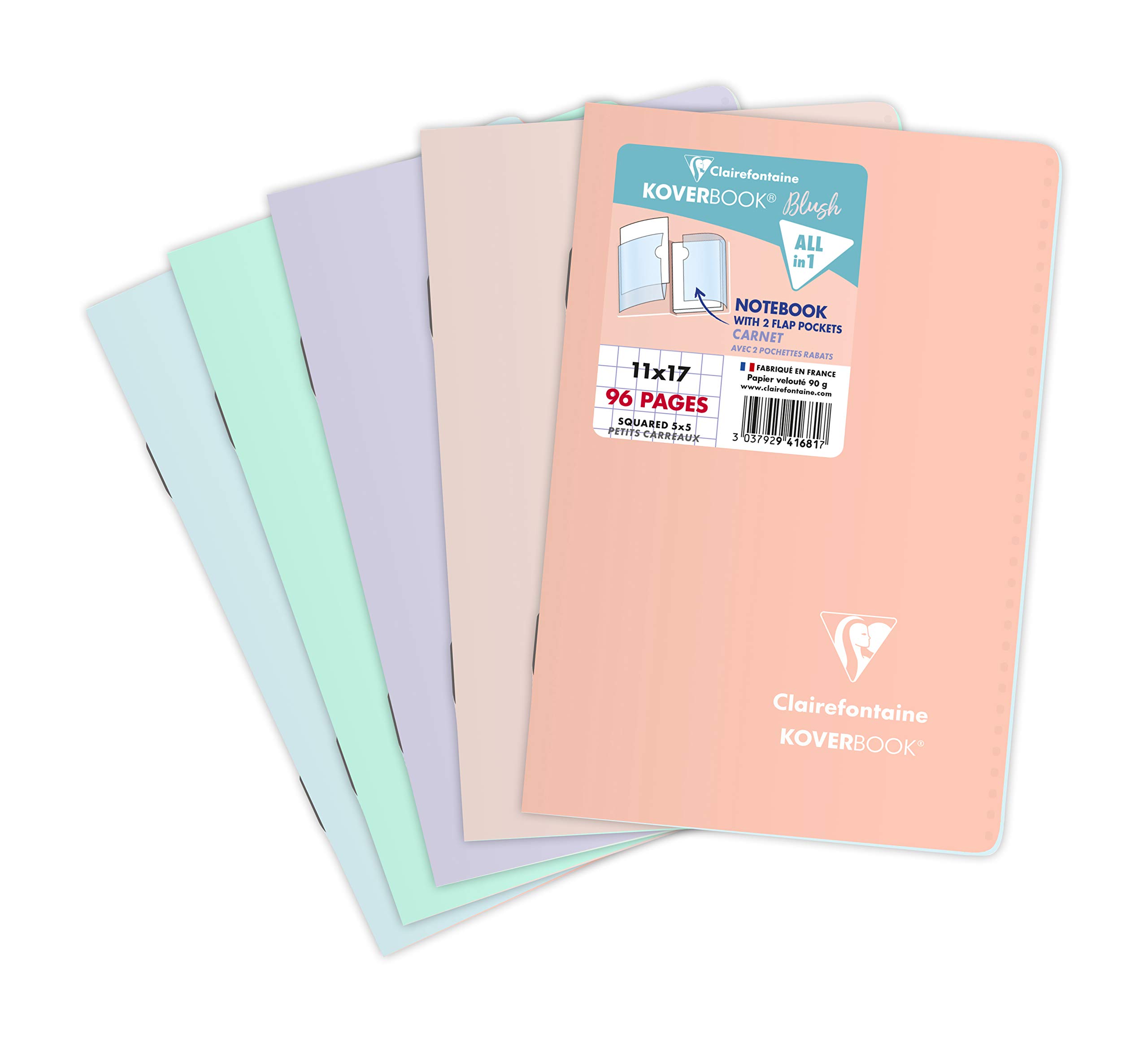 clairefontaine-koverbook-heft-11x17cm-48-blatt-kariert-pp-einband-sortiert image 7