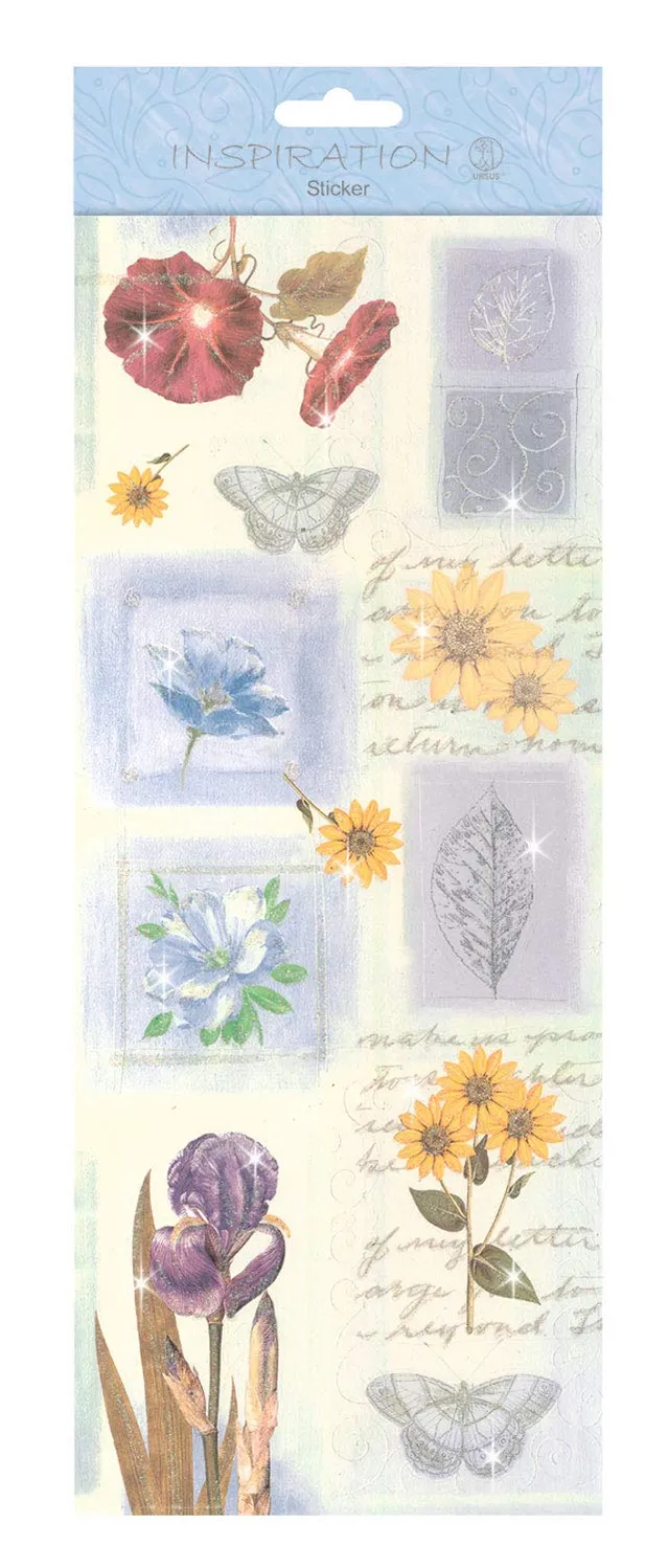 ursus-59700011-flat-sticker-flowers-blau-selbstklebende-sticker image 1