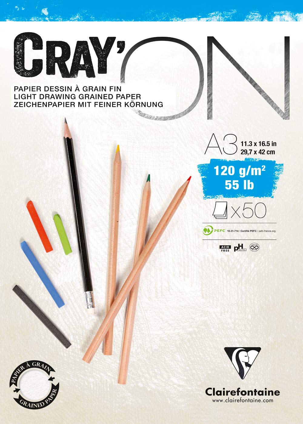 clairefontaine-cray-on-975026c-zeichenblock-din-a5-160g-extra-wei-30-blatt image 5