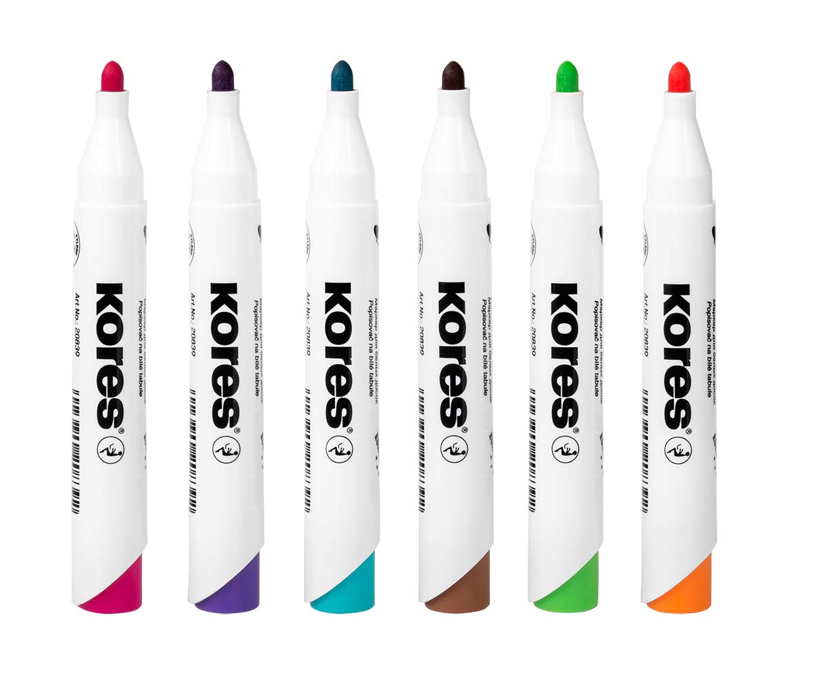 kores-k-marker-xw1-whiteboard-marker-rundspitze-6er-set-sortiert image 3