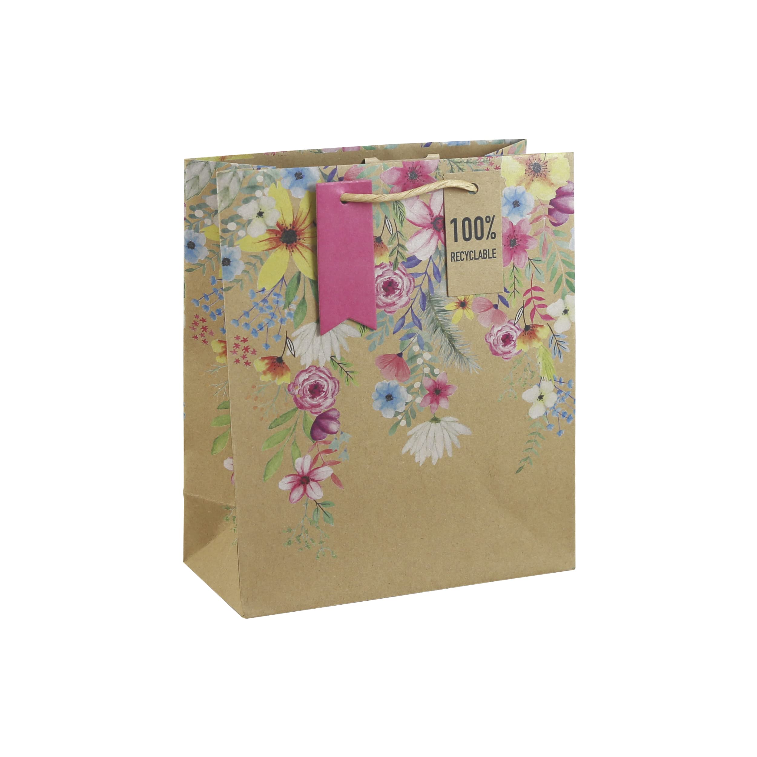 clairefontaine-geschenktasche-30585-3c-kraftpapier-21-5x10-2x25-3-cm-sommer-blum image 1
