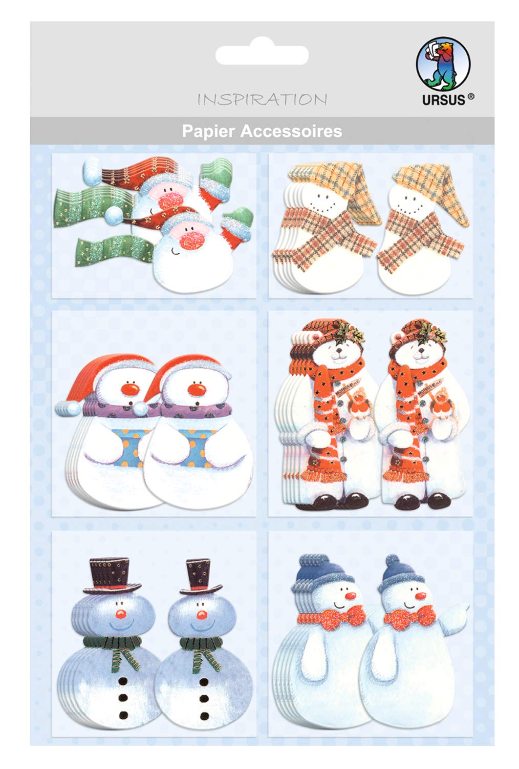 ursus-56500011-papier-accessoires-schneemann-11-36-sticker-in-6-motiven image 1