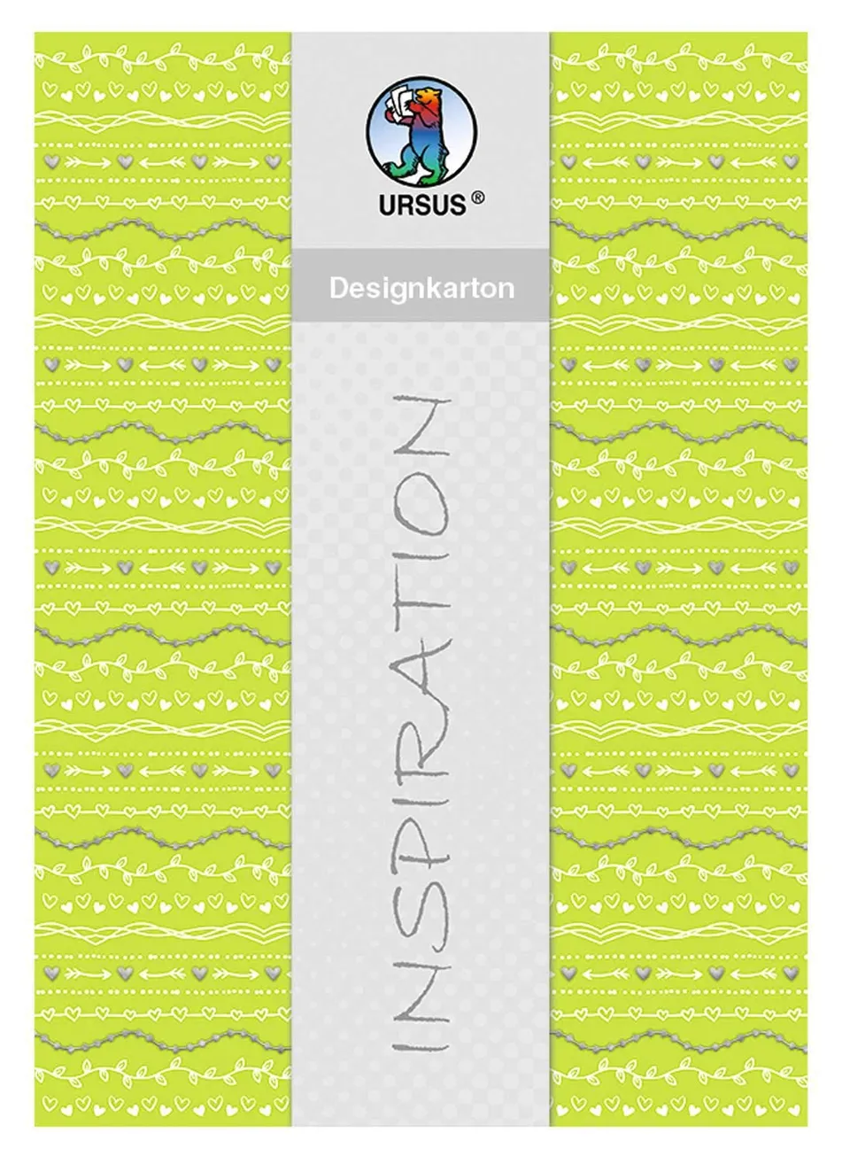 ursus-designkarton-hochzeit-gr-n-din-a4-200-g-qm-25-blatt-silber-folienveredelt image 1