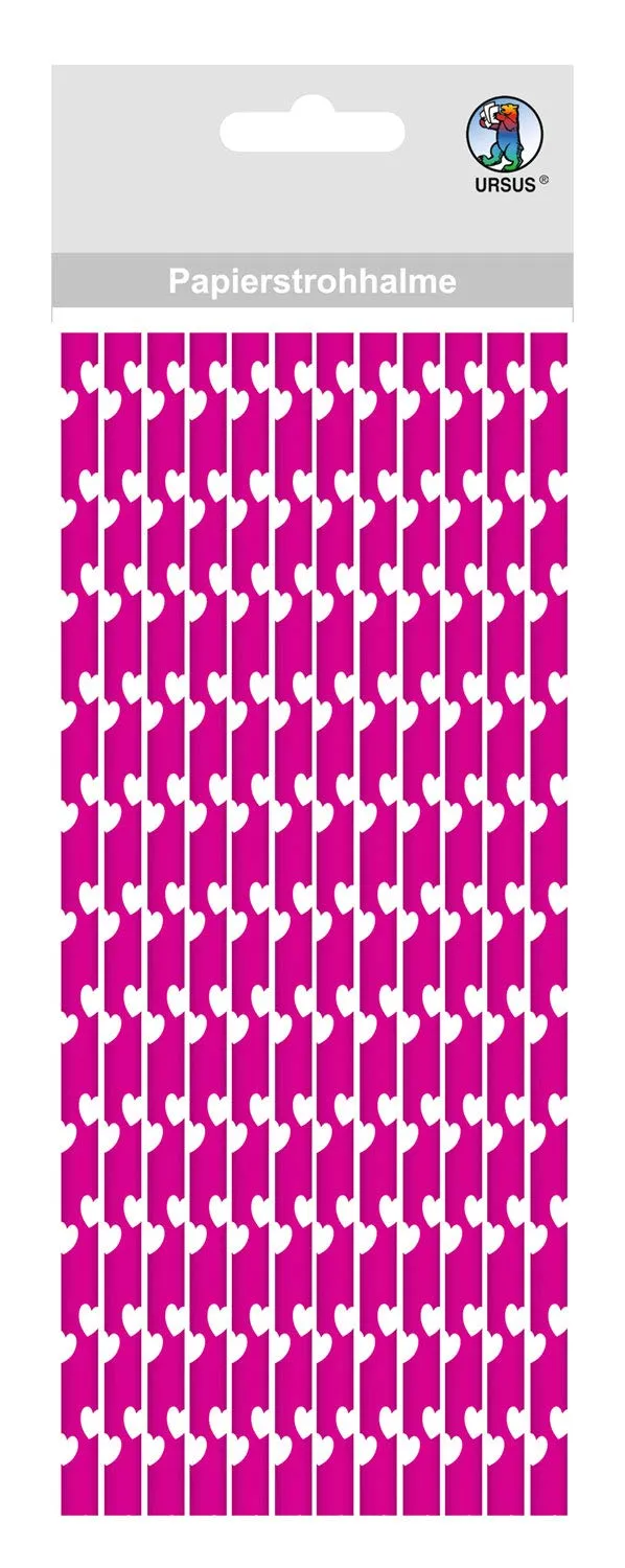 ursus-56770036-papierstrohhalme-herzen-eosin-gr-e-l-12-st-ck-19-5-cm image 1