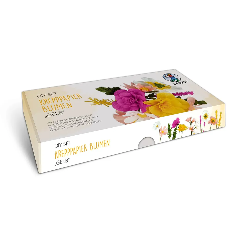 ursus-27030001f-diy-set-blumen-gelb-aus-krepppapier-rose-lavendel-mohn image 1