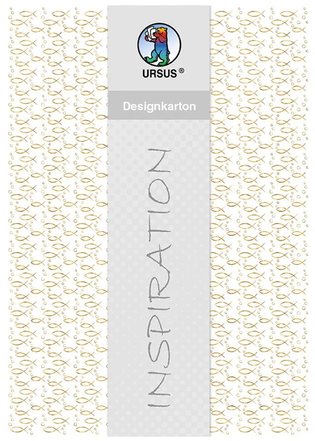 ursus-60844605-designkarton-fische-gold-din-a4-200-g-qm-5-blatt image 1