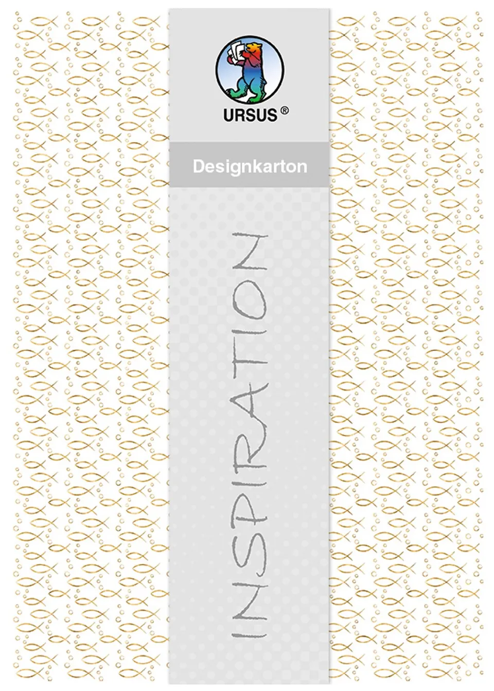 ursus-60844605-designkarton-fische-gold-din-a4-200-g-qm-5-blatt image 1