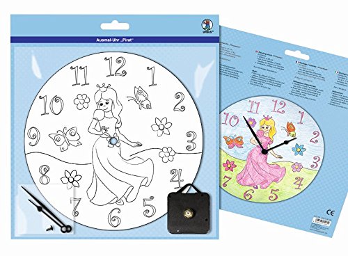 ursus-ausmal-uhr-prinzessin-wanduhr-25-cm-zum-ausmalen image 5
