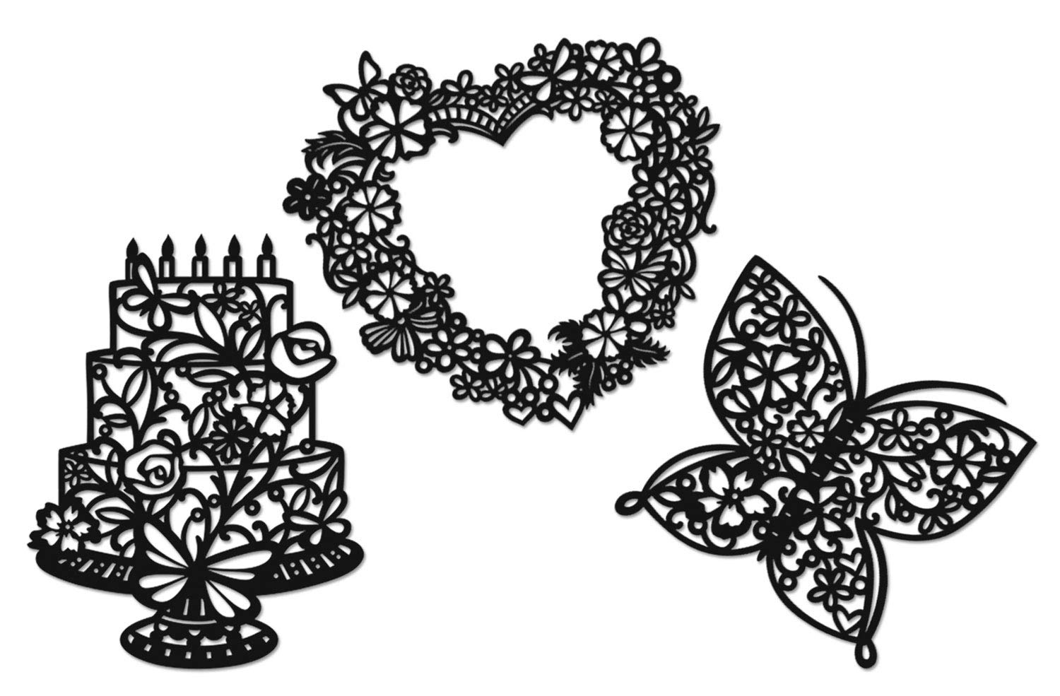 ursus-40960004-laser-decoration-hochzeit-foliensticker-schwarz-samt-10-cm-3-st-c image 2