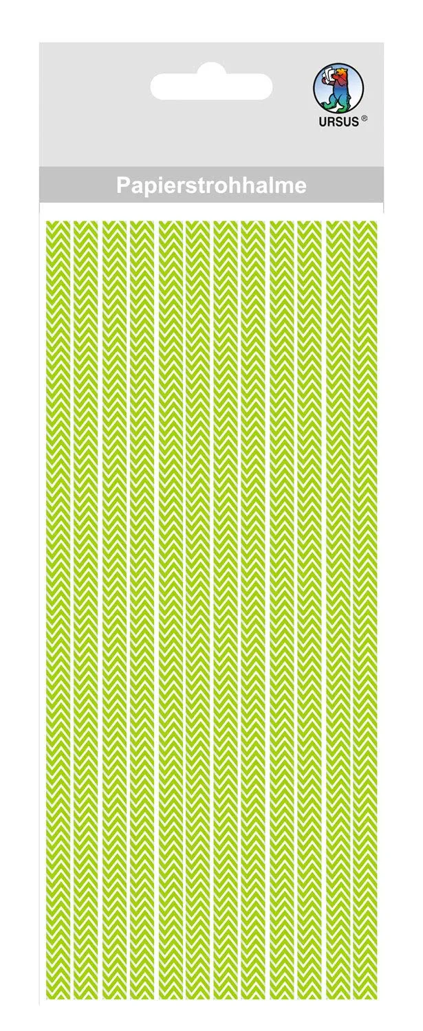 ursus-56760017-papierstrohhalme-mit-chevron-gr-n-gr-e-m-19-5-cm-16-st-ck image 1