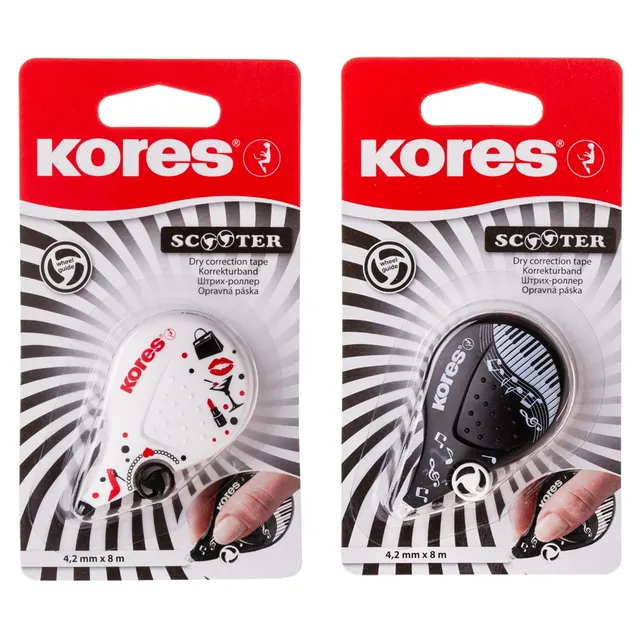 kores-kr84972-scooter-korrekturroller-8-m-x-4-2-mm-schwarz-wei-einweg image 1
