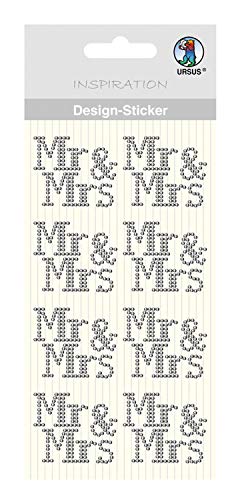 ursus-75070046-design-sticker-mr-mrs-silber-selbstklebend-8-st-ck image 2