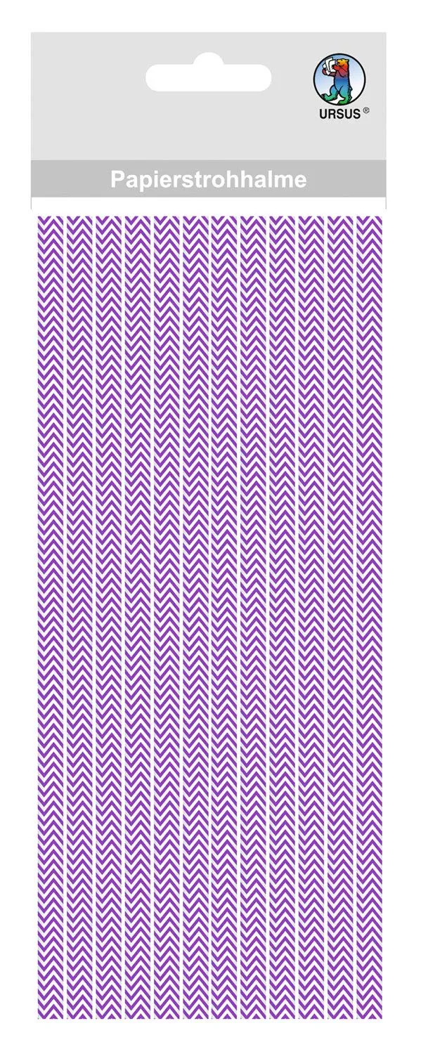 ursus-56760022-papierstrohhalme-mit-chevron-lila-gr-e-m-19-5-cm-16-st-ck image 1
