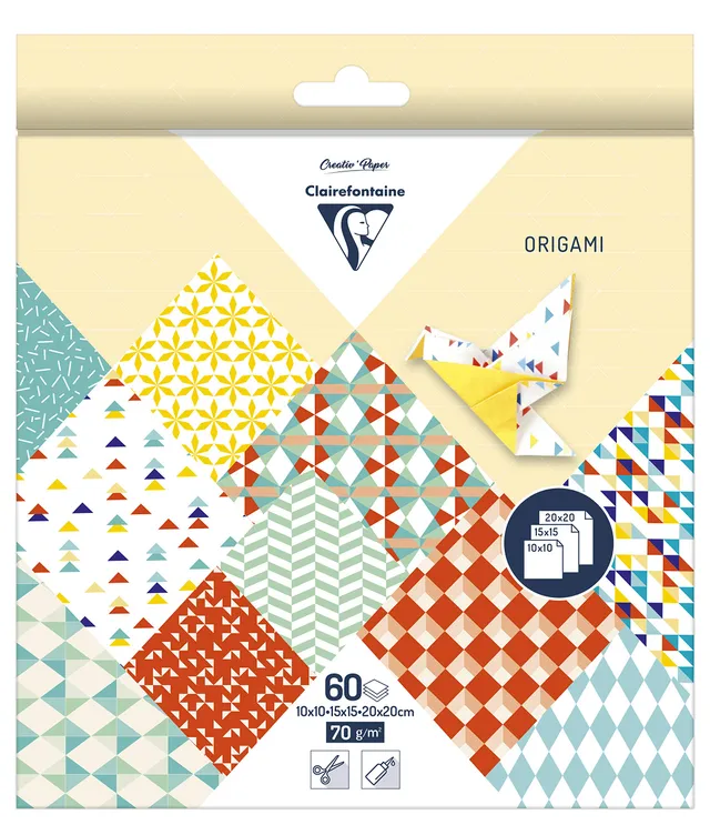 clairefontaine-origamipapier-kaleido-60-bogen-10x10-15x15-20x20-cm-70-g-m image 1