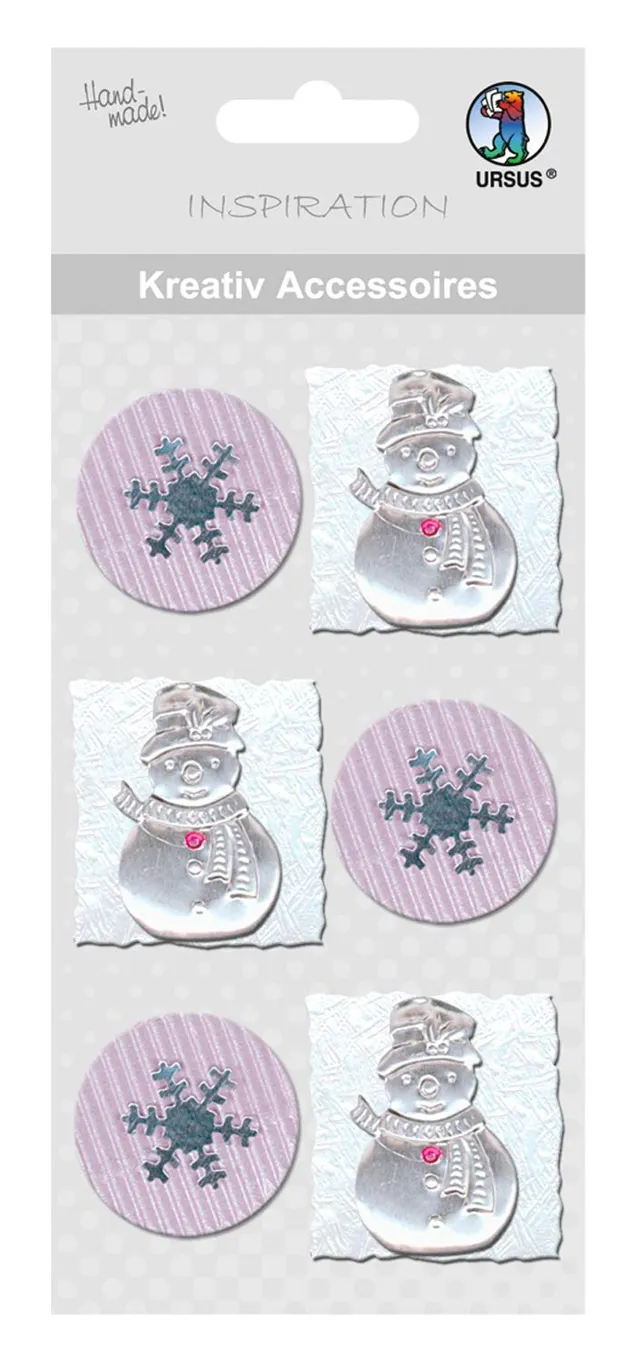 ursus-56400057-kreativ-accessoires-schneemann-und-schneestern-selbstklebend image 1