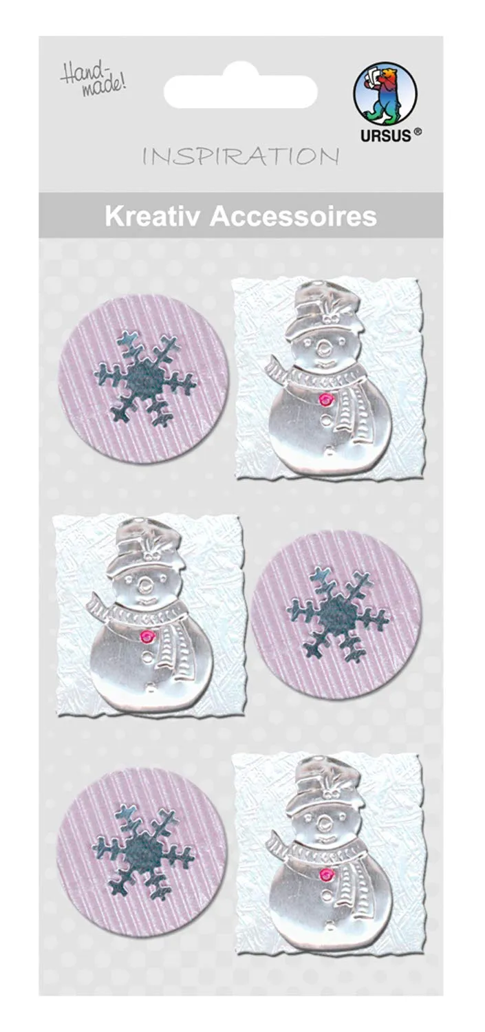 ursus-56400057-kreativ-accessoires-schneemann-und-schneestern-selbstklebend image 1