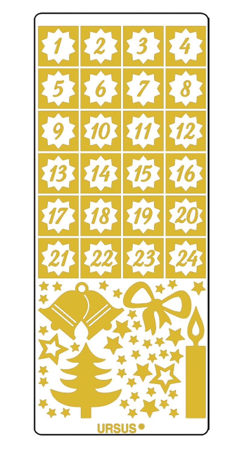 ursus-59310063-kreativ-sticker-weihnachten-2-silber-5-blatt-selbstklebend-10-x-2 image 6