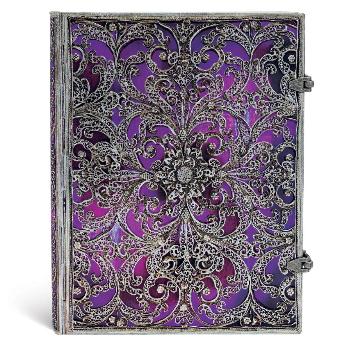 paperblanks-silberfiligran-aubergine-notizbuch-ultra-liniert-180-x-230-mm image 1
