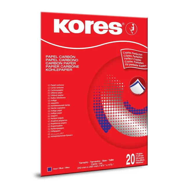 kores-carbon-durchschreibpapier-blau-a4-21-x-29-7-cm-20-blatt image 1