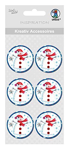 ursus-564000173-kreativ-accessoires-schneemann-rund-6-selbstklebende-sticker image 3
