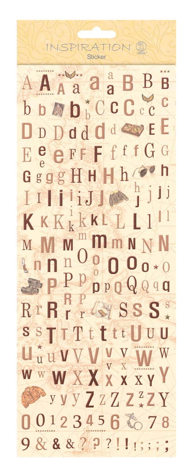 ursus-59700021-flat-sticker-letters-sand-selbstklebend-mit-glitter image 1