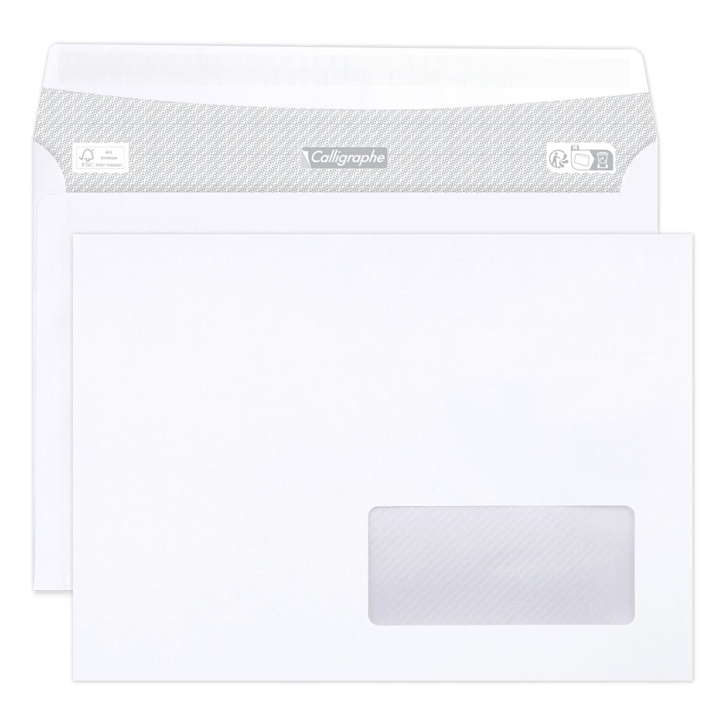 calligraphe-698c-umschl-ge-c5-162x229-mm-selbstklebend-80g-mit-fenster-karton-mi image 1