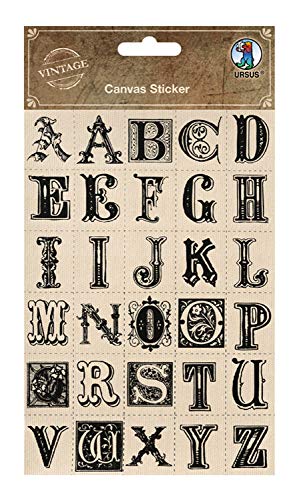 ursus-40560002-vintage-canvas-sticker-buchstaben-selbstklebende-leinwandsticker- image 2